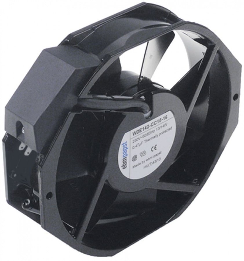 axial fan L 172mm W 150mm H 38mm 230VAC 50/60Hz 13/14W connection F2,8 manuf. no. W2E142-CC15-16