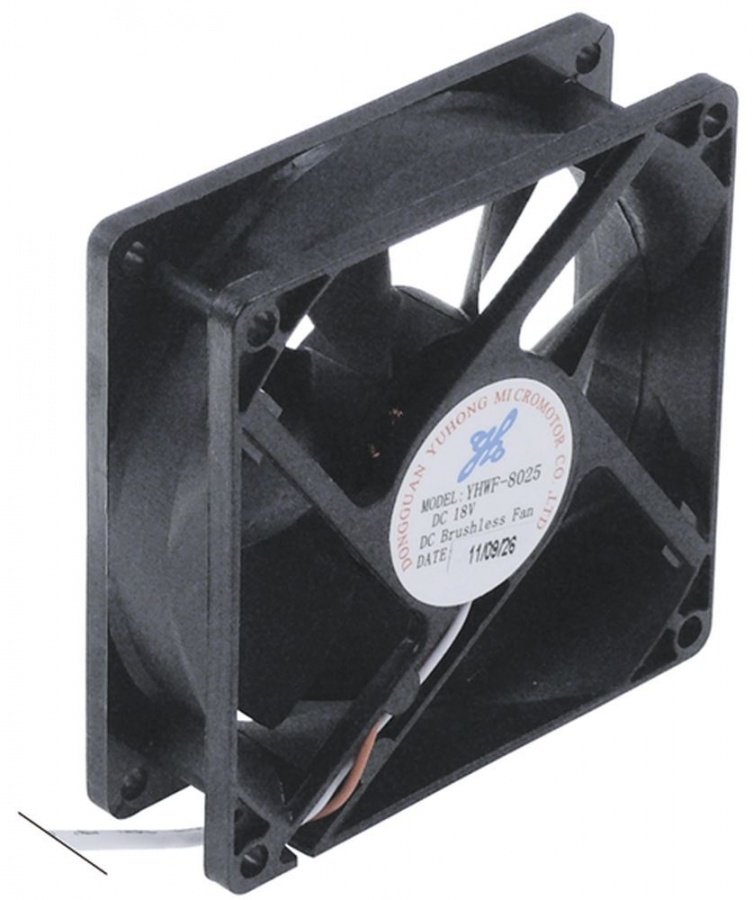 Ventilator axial patrat L 80x80 mm, grosime 25 mm, 18 V DC - 601743