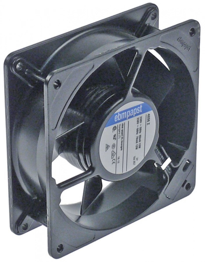 axial fan L 119mm W 119mm H 38mm 230V AC 50Hz 13W bearing ball bearing connection male faston 2,8mm