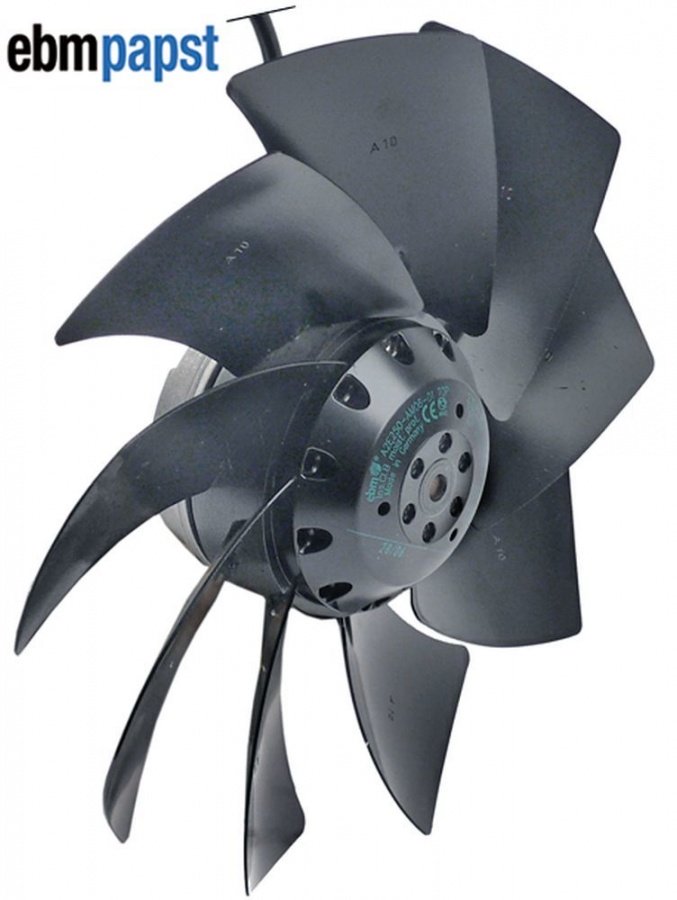 fan A2E250AM06-01 fan wheel ø 250 mm vanes 9  230V 50 Hz 120/160W 2450rpm cable length 400 mm