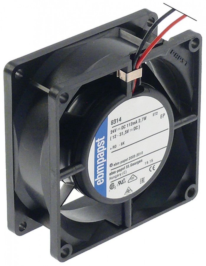 axial fan L 80 mm W 80 mm H 32 mm 24VDC 2,7 W bearing ball bearing connection cable 300mm