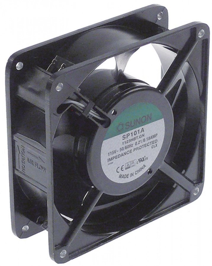 axial fan L 120 mm W 120 mm H 38 mm 115VAC 50/60Hz 20 W bearing ball bearing