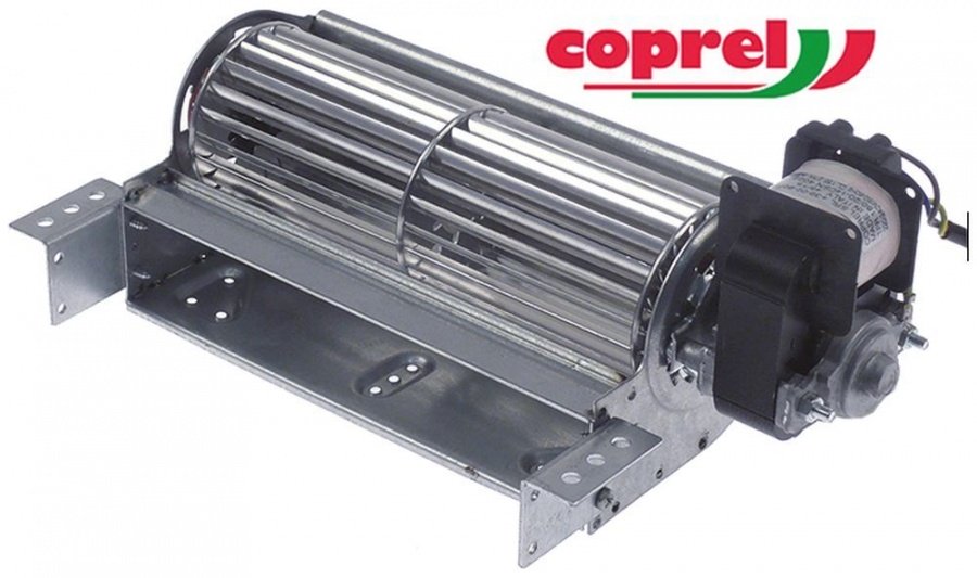Ventilator cu tambur COPREL TFR 180/20-14CSN 230V 27W tambur ø 60 L 180mm motor pe dreapta 144 m³/h, -30 +60°C - 602044