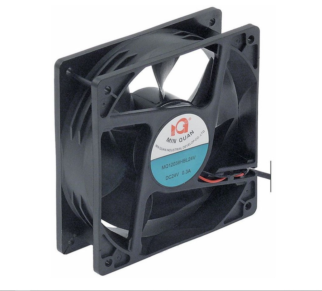 Ventilator axial 24VDC, 7,2W, 120x120mm, H 38mm, rulment cu bile, lungime cablu 900mm, W03011011 - 602298