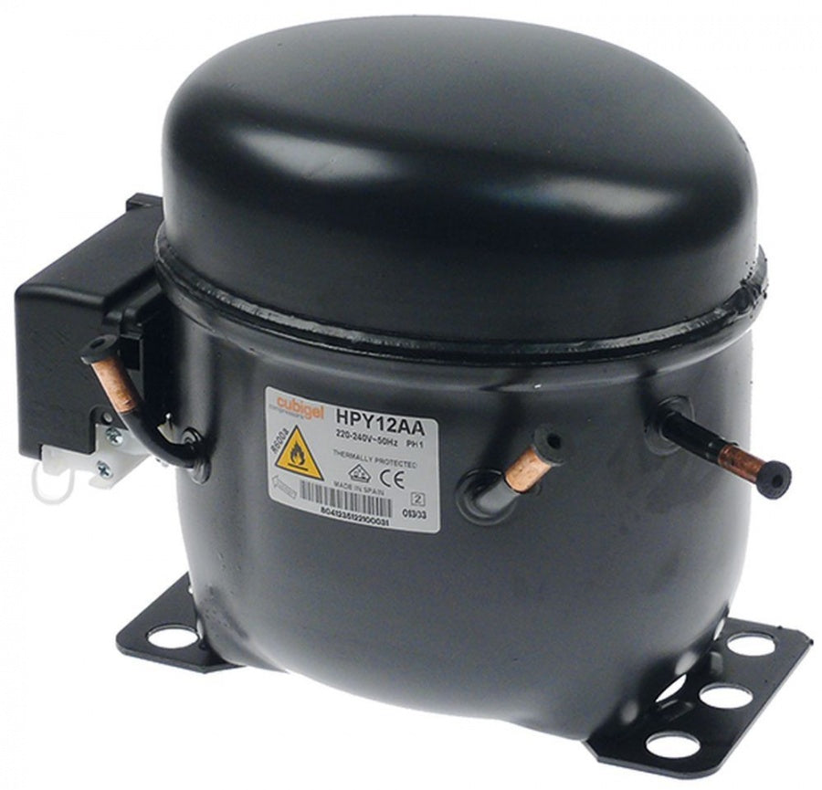 Compresor HPY12AA, refrigerant R600a, 220-240 V, 50Hz, LBP 8,8 kg, 1/5 cai putere, capacitate cilindrica 12cm³, RSIR H 200 mm - 605141