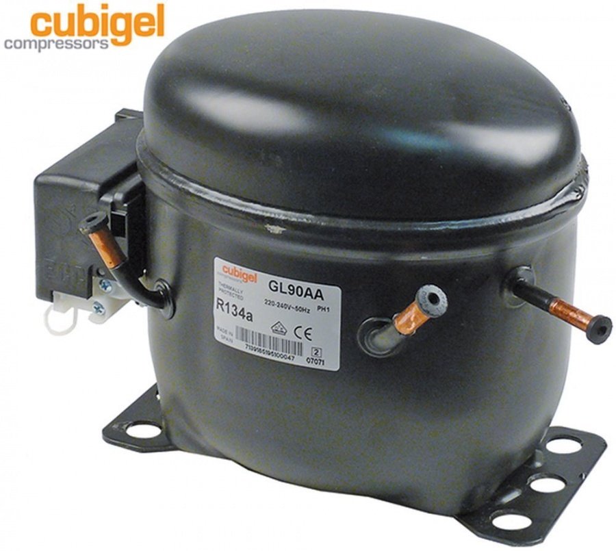 compressor coolant R134a type GL90AA 220-240V 50 Hz LBP 9,4 kg 1/4HP power input 184 W