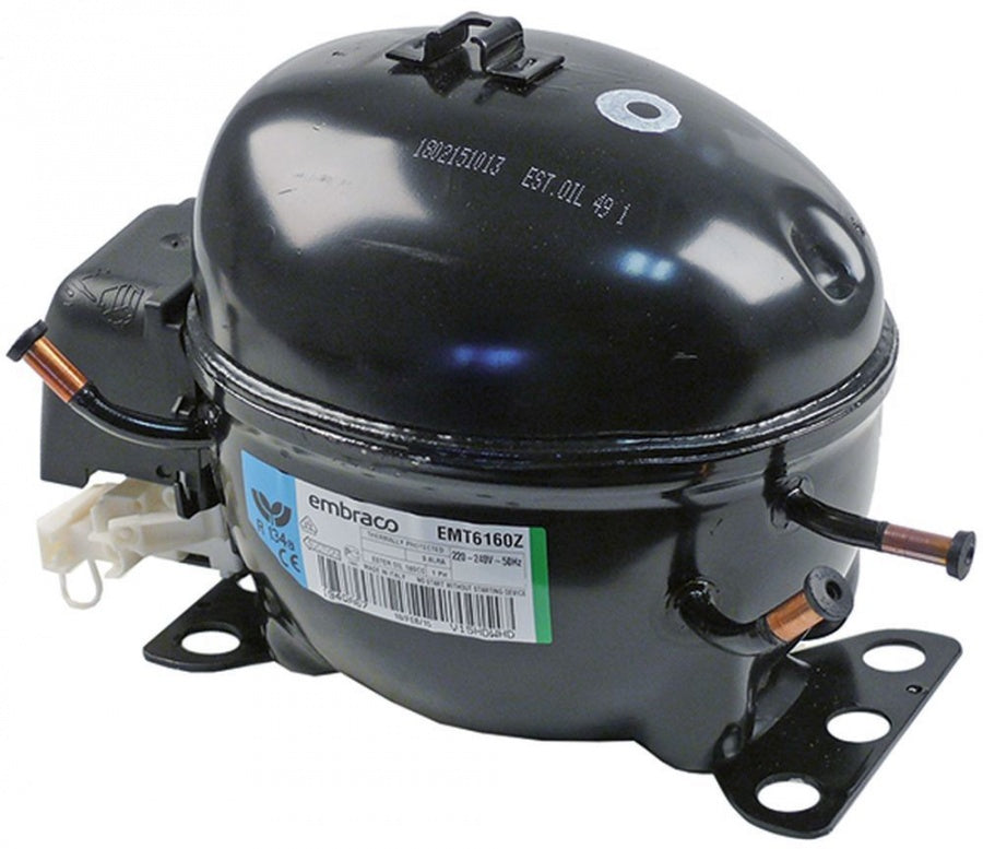 compressor coolant R134a type EMT6160Z 220-240V 50 Hz HBP 7,8 kg 1/4HP power input 720 W