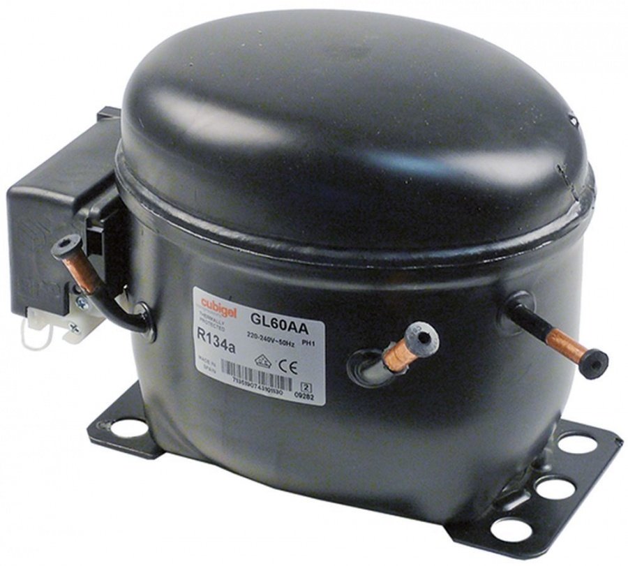 compressor coolant R134a type GL60AA 220-240V 50 Hz LBP 9,1 kg 1/6HP power input 126 W