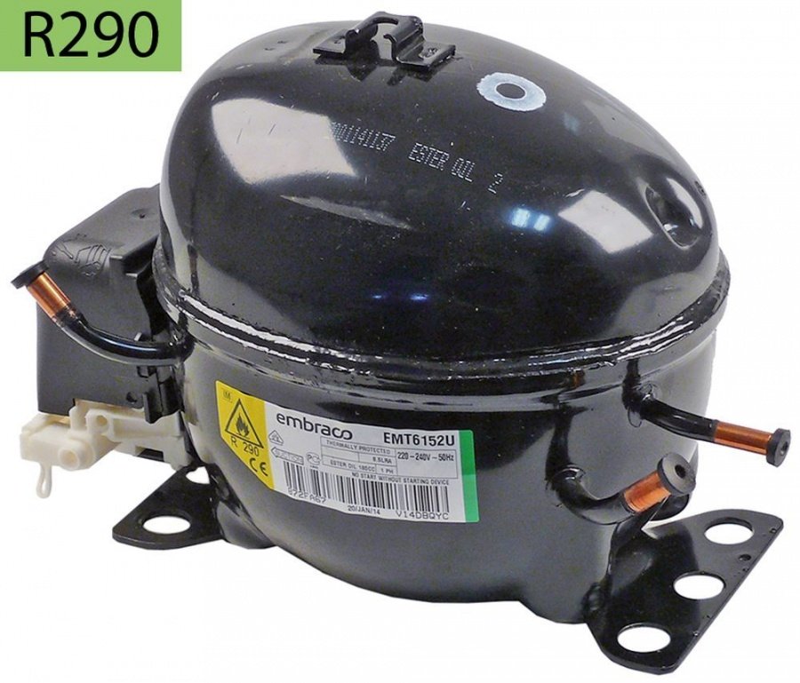 compressor coolant R290 type EMT6152U 220-240V 50 Hz MBP 7,8 kg 1/4HP power input 418 W