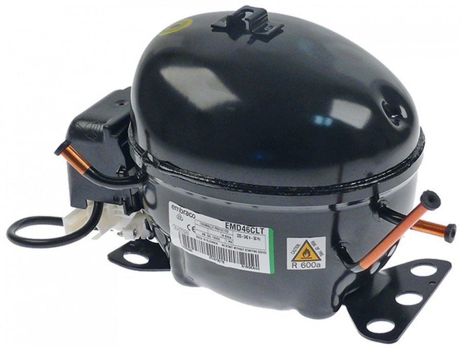 compresor agenți refrigeranți R600a tip EMD46CLT 220-240V 50Hz LBP 7.5kg capacitate cilindrică 8cm³