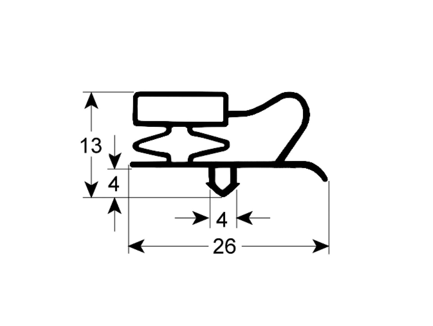 Kältedichtung Profil 9013 B 618mm L 1500mm Steckmaß Tür - 629835
