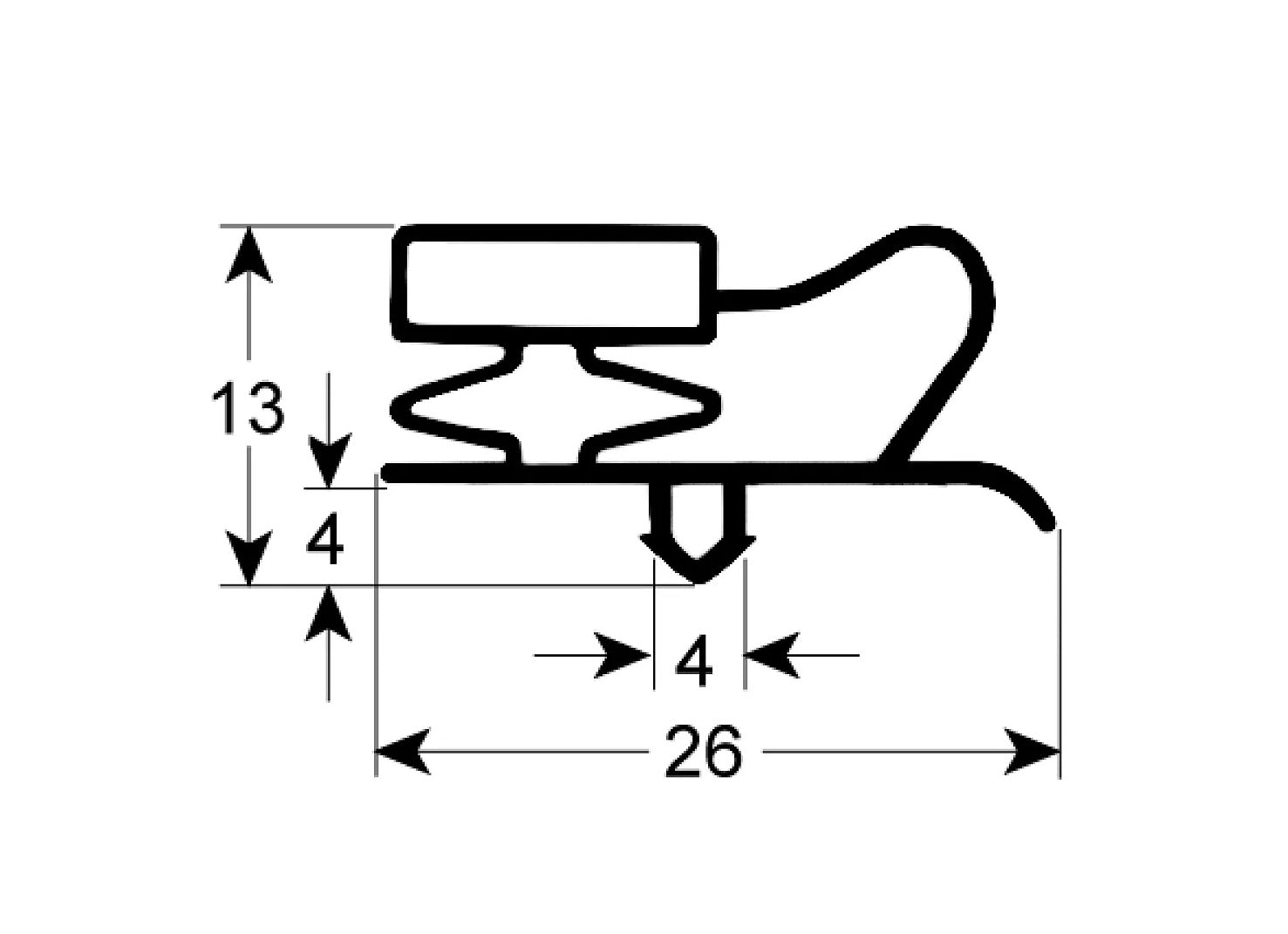 Kältedichtung Profil 9013 B 255mm L 375mm Steckmaß - 629840