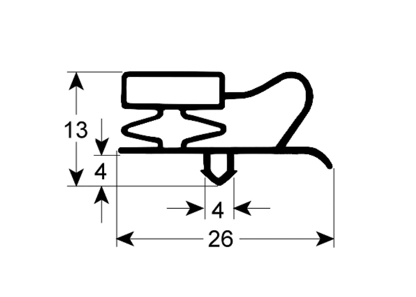 Kältedichtung Profil 9013 B 450mm L 580mm Steckmaß - 629841