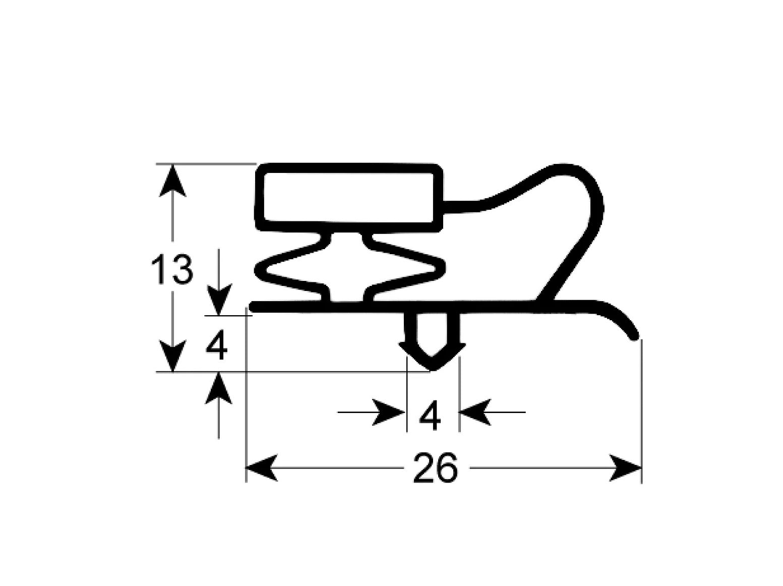 Kältedichtung Profil 9013 B 155mm L 375mm Steckmaß - 629842
