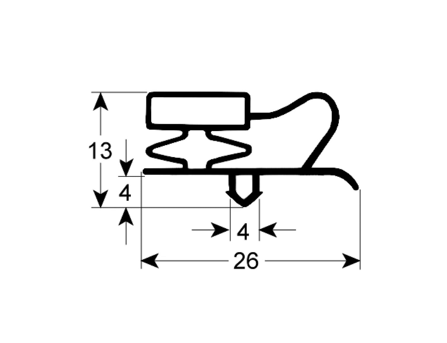 Kältedichtung Profil 9013 B 615mm L 710mm Steckmaß - 629843