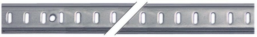  Șină suport rafturi grilaj L 1000mm L 22mm Î 4mm oțel inoxidabil DG 125mm mărime găuri 3x8mm - 690330