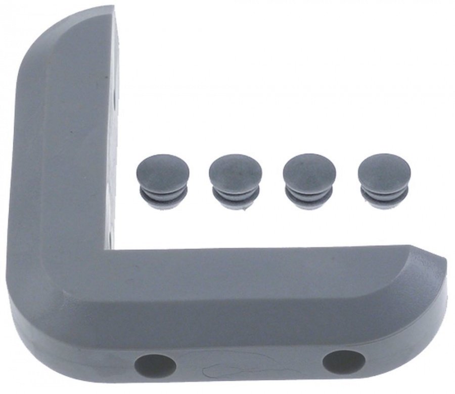 Bumper angle PVC hole distance 10mm grey H 26mm W 22mm hole ø 5mm mounting distance 40mm - 690334