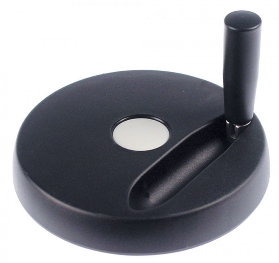 Volantă cu mâner rabatabil L1 40mm L2 43mm filet M6 DG 7mm ø 200mm D1 ø 50mm ø perforare 20mm - 690555