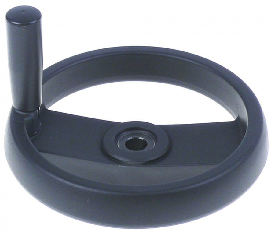 Hand wheel ø 200mm D1 ø 50mm bore ø 16mm L1 28mm L2 55mm with folding handle handle length 85mm - 690609