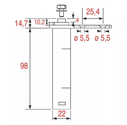 Balama usa frigo stanga/dreapta 6033010100, L 112x75x22mm - 690763