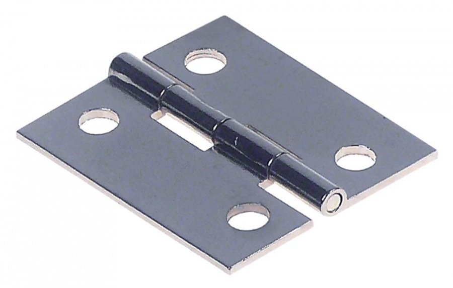 Hinge L 40mm W 35mm H 4mm mounting distance 28mm hole ø 5mm thickness 1,3mm brass ICEMATIC - 691804