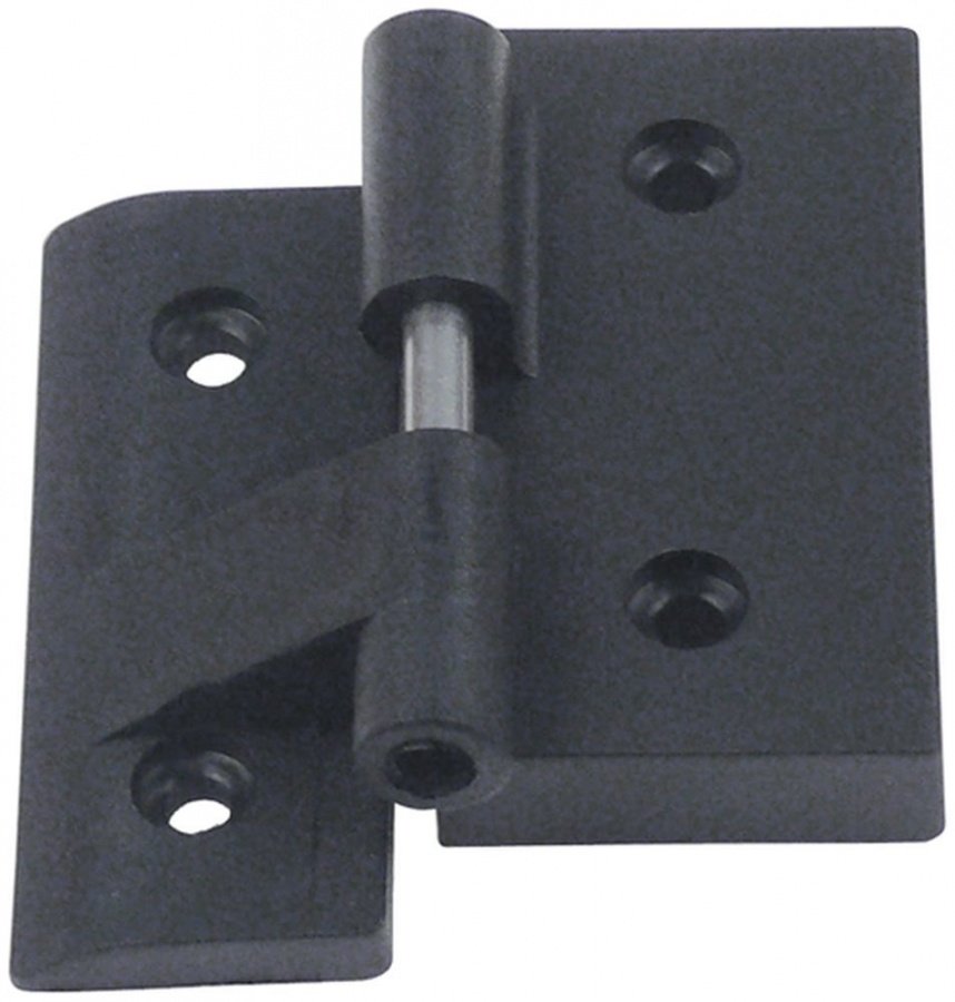 Hinge L 78mm W 78mm mounting distance 40/46mm hinging left without lift plastic black - 692182