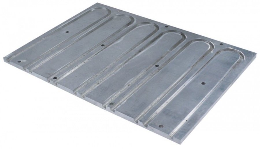 Cover for heating element L 510mm W 371mm H 12mm hole ø 9mm aluminium for pipe ø 10mm - 692186