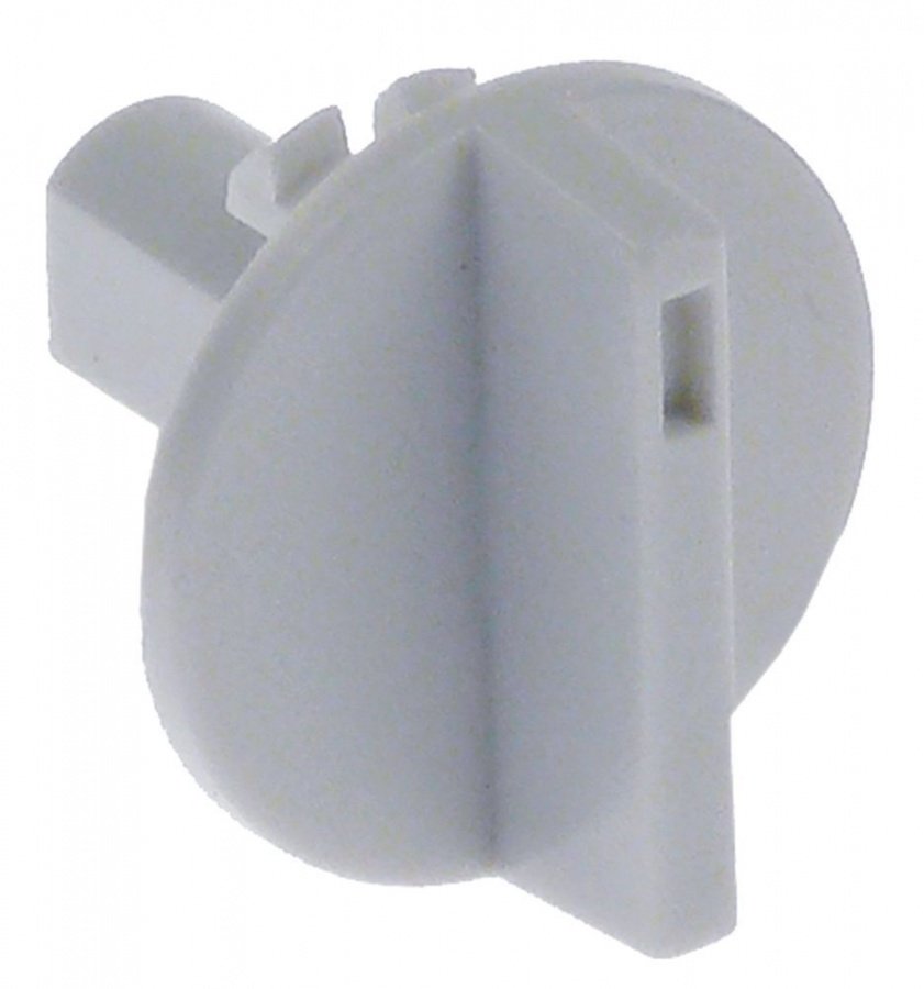Knob ø 27mm grey zero mark shaft ø 6x4,6mm shaft flat left for thermostat to clip Qty 1 - 692401
