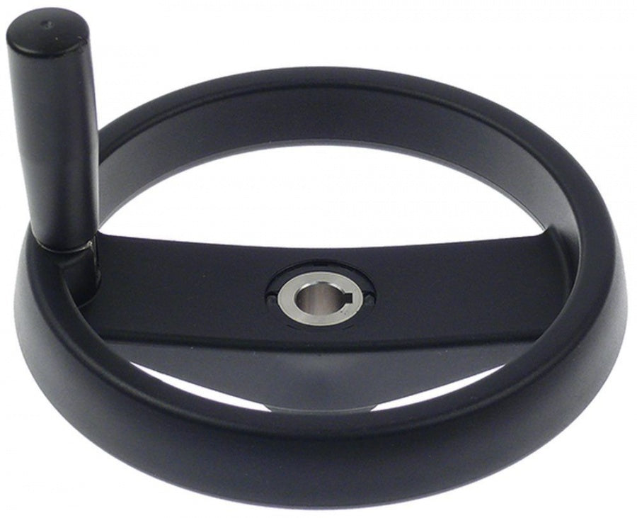 Roată manivelă ø 200mm D1 ø 50mm ø perforare 16mm lungime mâner 79mm cu mâner rabatabil - 692684
