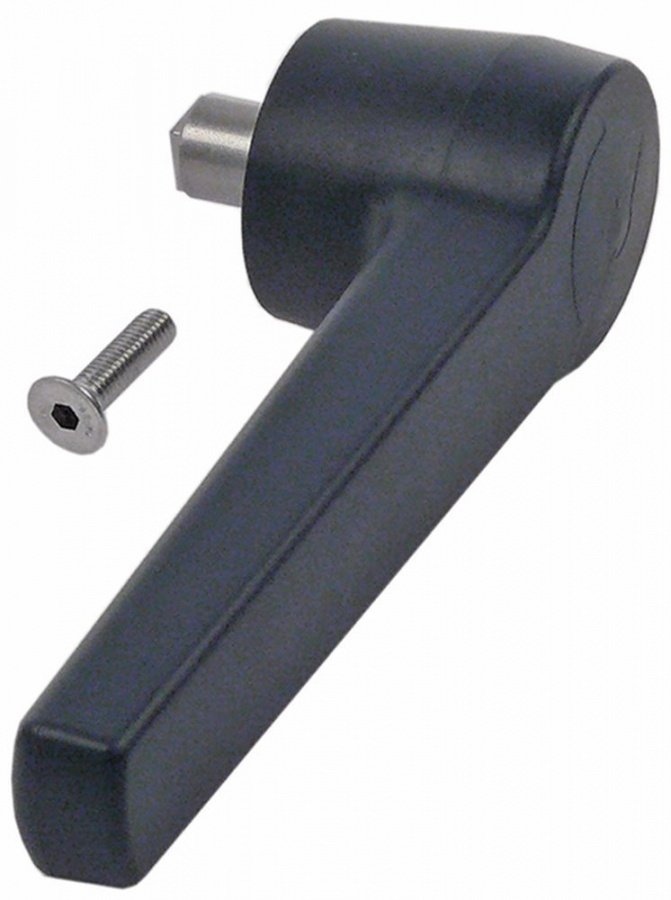 Mâner ușă plastic negru Î 55mm L 205mm L 58mm ax ø 18mm ax 20mm - 693560