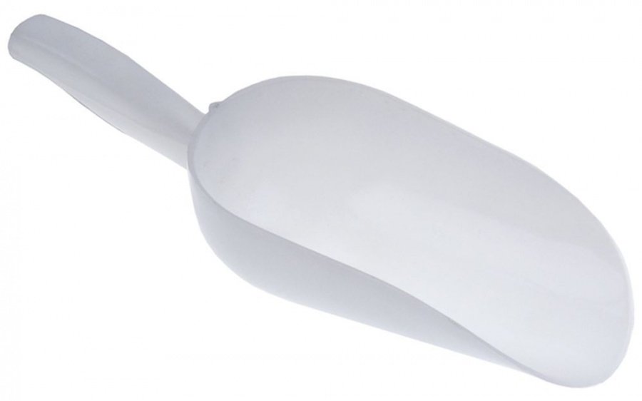  Lingură tip lopată lungime 160mm lățime 80mm înălțime 50mm din plastic alb - 694197