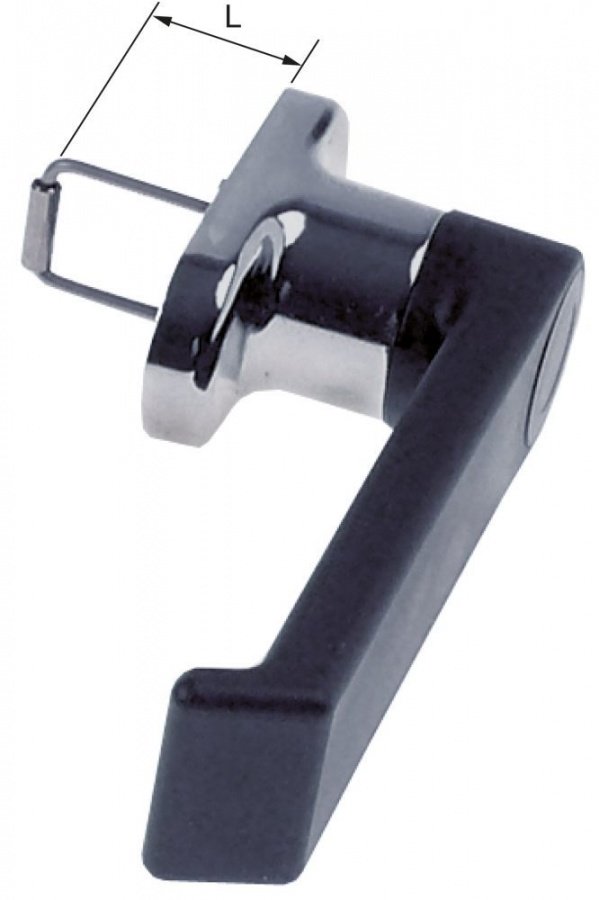 Door handle for headed units L 145mm W 40mm H 62mm spring length 40mm inner black - 694234