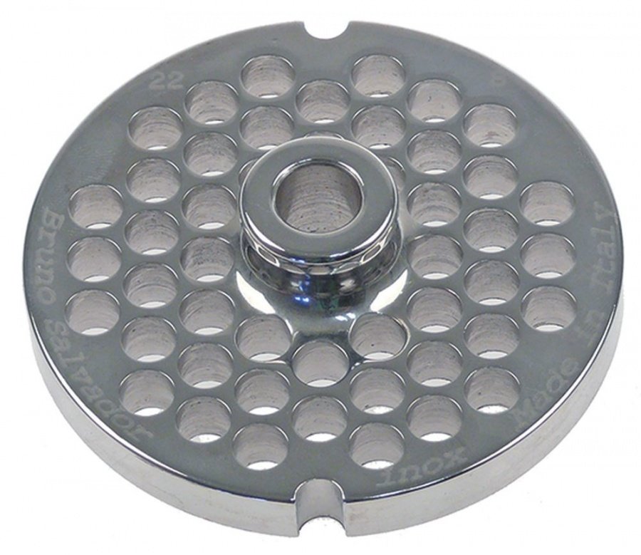 Sită/ciur mașina de tocat oțel inoxidabil ø 82,7mm ø găuri 8mm mărime 22 cu butuc tip ENTERPRISE - 696129
