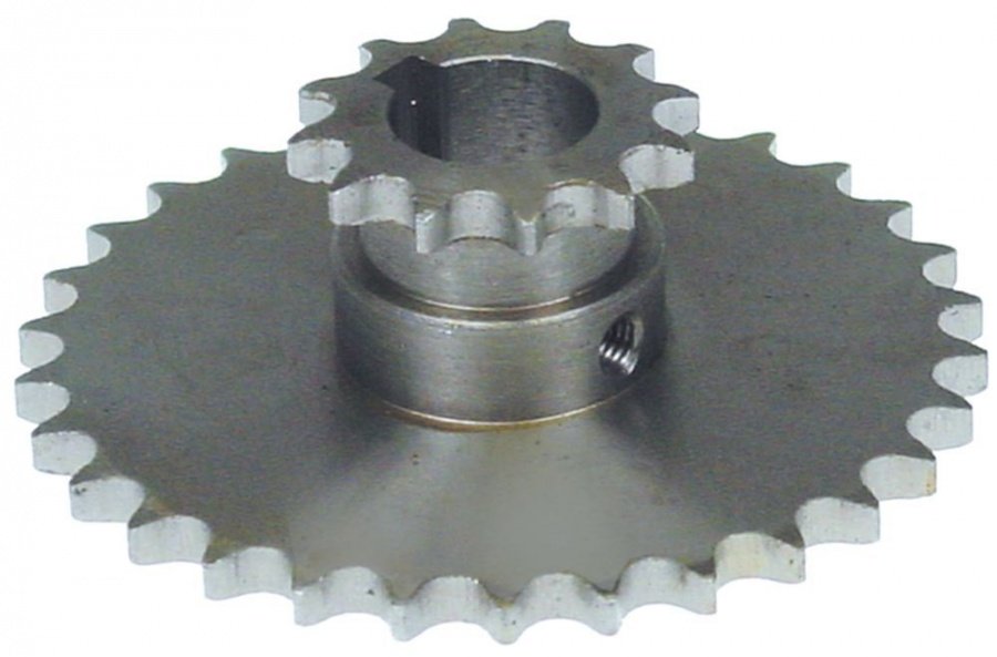 Sprocket-wheel DIN/ISO 06 B-1 splitting 3/8" teeth 12/30 shaft intake ø 20mm groove width 6mm - 697089