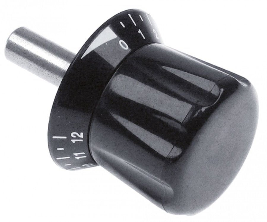 Buton de reglaj cu marcaje 0-12, ø 55 mm, ax ø 12 mm, lungime ax 35 mm  - 697509