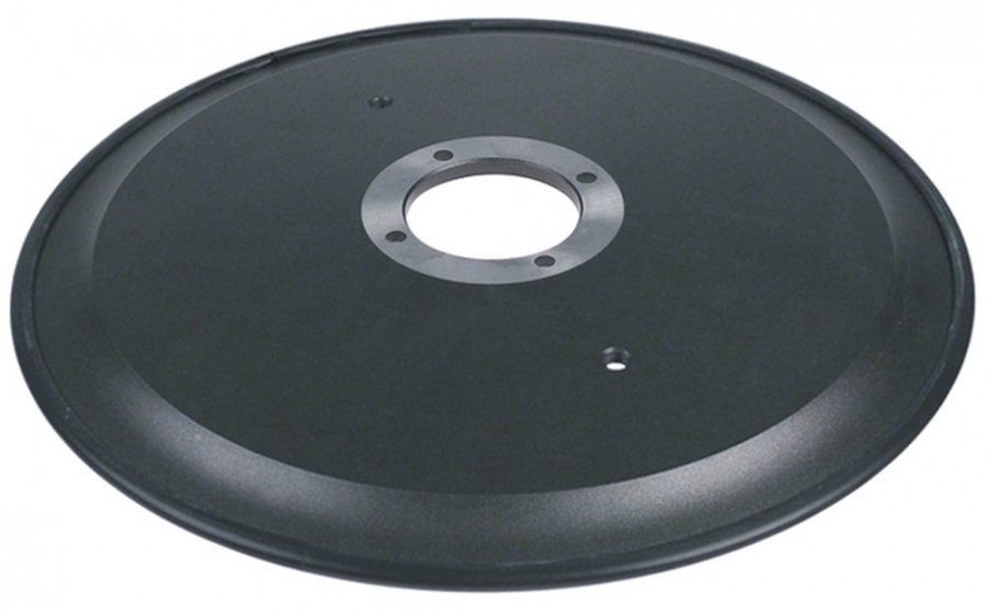 Cutit lama pentru feliator teflonat ø 330 mm, int ø 57 mm, diametru pentru protectie ø 270 mm, H 23 mm, cu 4 gauri de fixare, din inox forjat 100CR6 - 697550