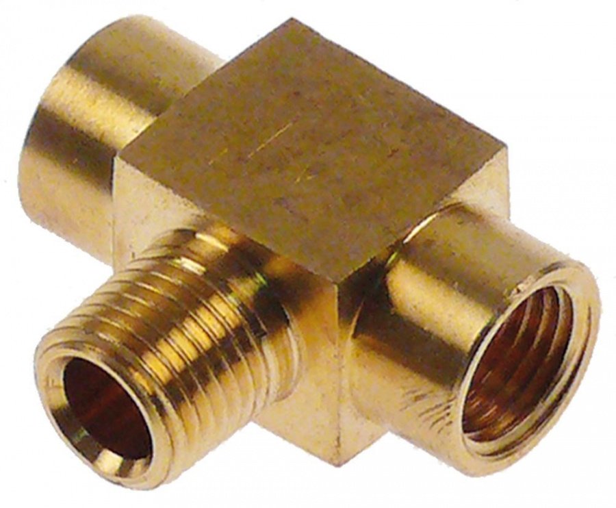 T-fitting thread 1/4" brass L 38mm 1x external thread 2x internal thread - 698522