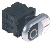 Momentary push switch mounting measurements ø22mm black/white 1NO/1NC/indicator light 230V 6A - 699002