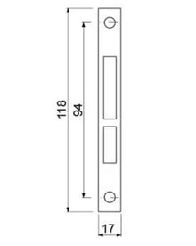 Contrasuport balama cuptor L 118x17mm, distanta intre gauri 94mm - 700001