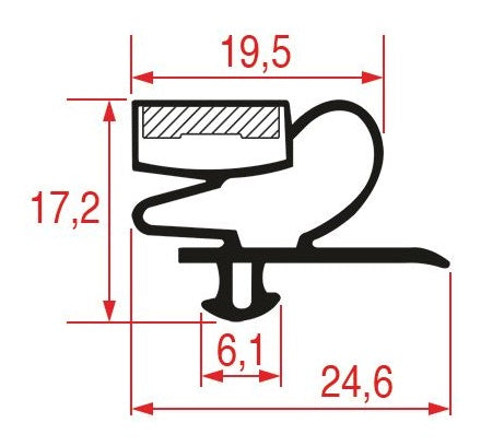 Garnitura frigo profil 9012 - 9333, intre canale 327x564mm, ext. 337x574mm