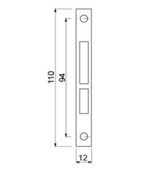 Parte opusa cu rola, pentru balama, L 110mm, 95mm intre gauri, stanga-dreapta - 700003