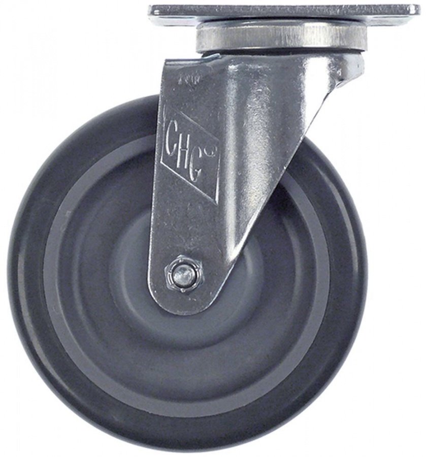  Swivel castor ø 125mm plates fixing 93x61mm housing steel plate size 92x60mm - 700012