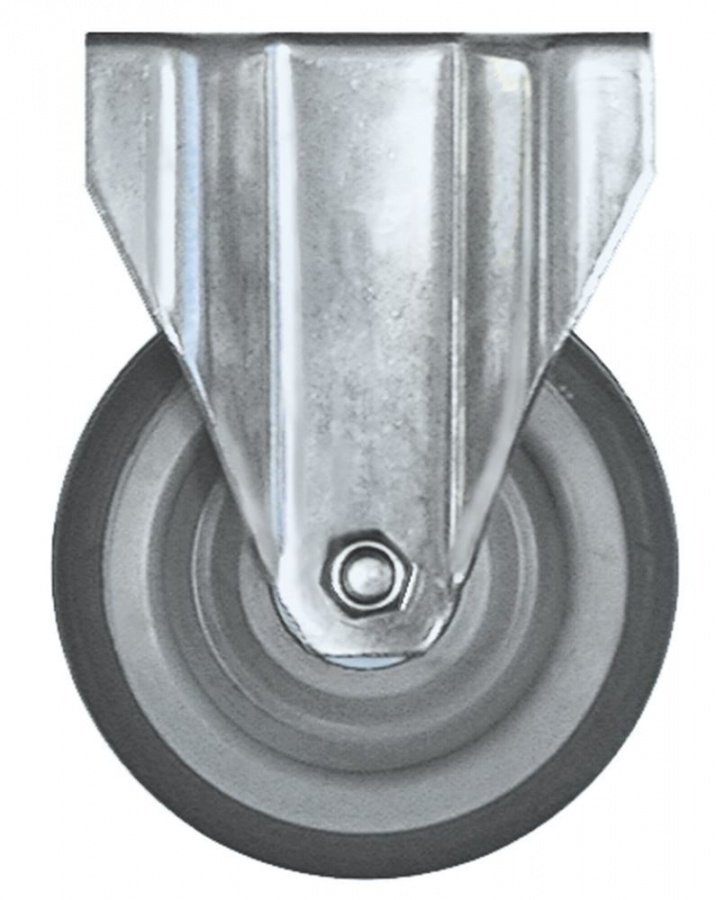 Fixed castor plate fixing hole distance 70x50mm H 132mm ø 100mm wheel width 30mm - 700204