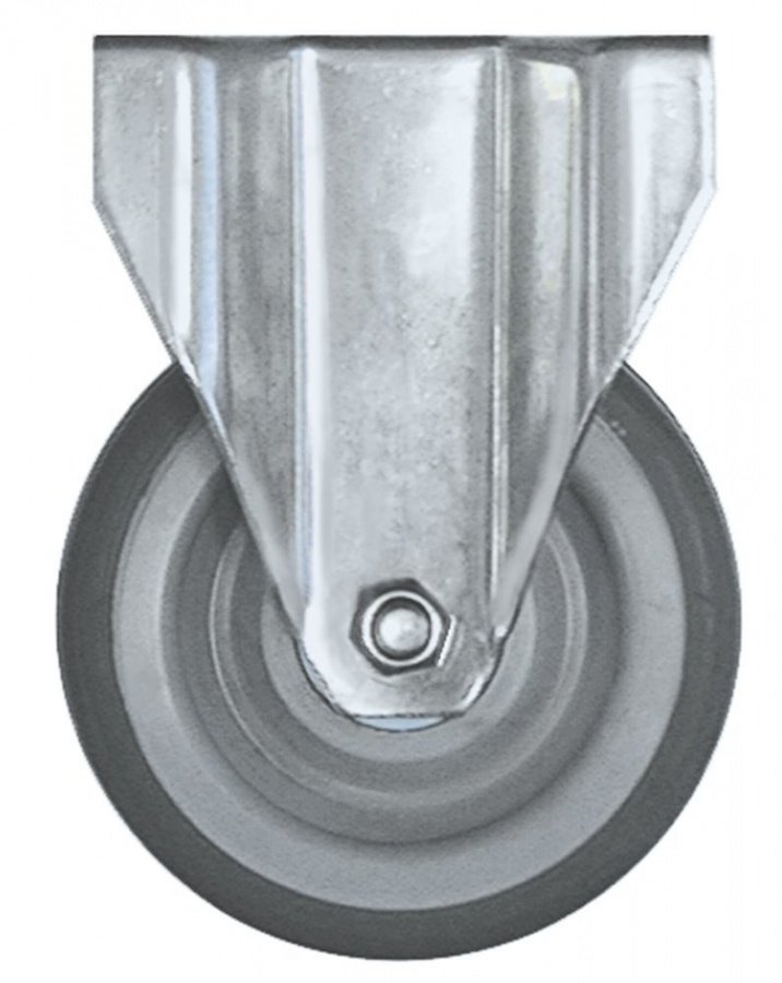 Fixed castor plate fixing hole distance 70x50mm H 162mm ø 125mm wheel width 30mm - 700211