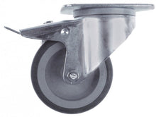 Swivel castor with swivel brake ø 100mm plate fixing housing zinc-plated sheet steel - 700213