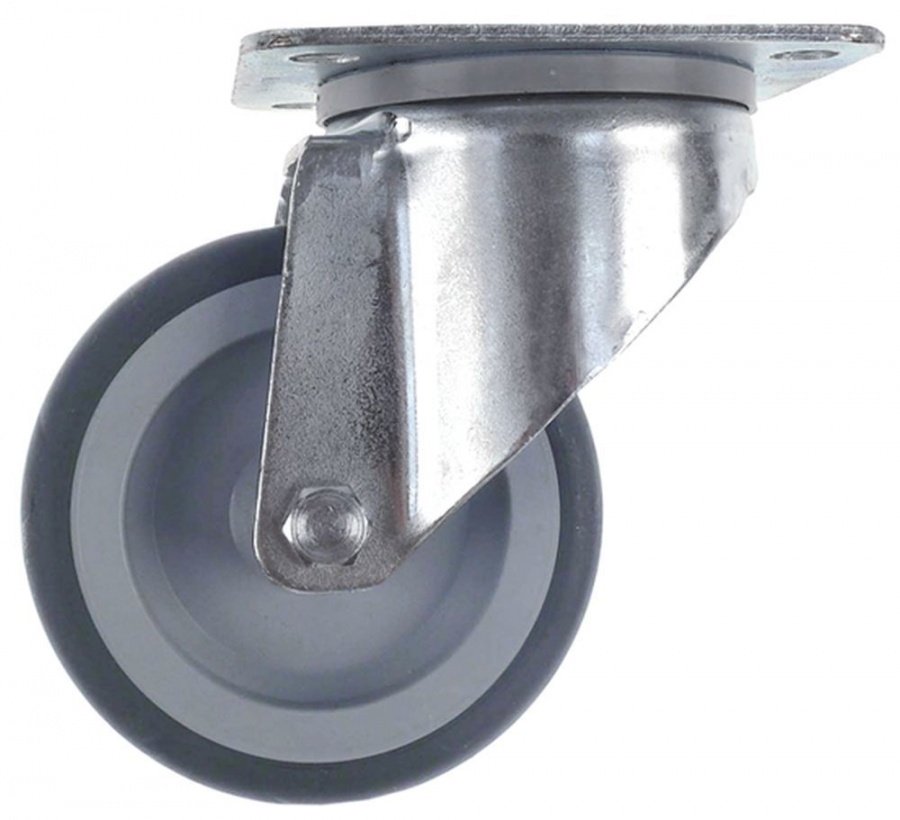 Swivel castor ø 100mm plate fixing housing zinc-plated sheet steel - 700214