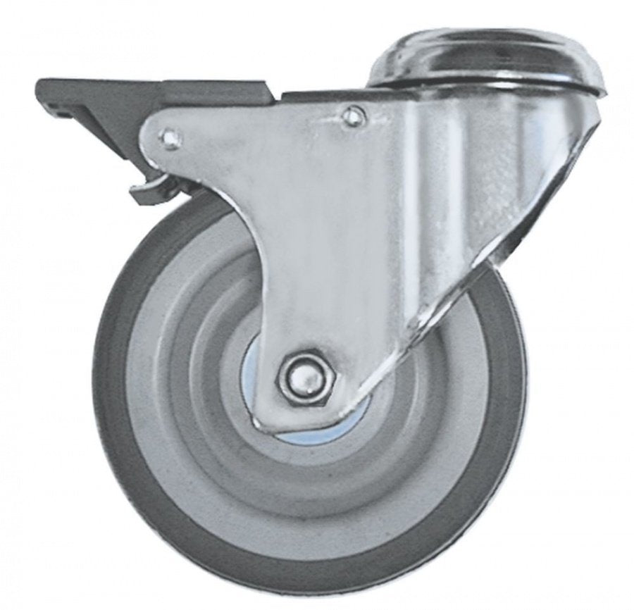 Swivel castor bolt hole H 159mm with swivel brake bolt hole ø 12mm ø 125mm wheel width 30mm - 700223