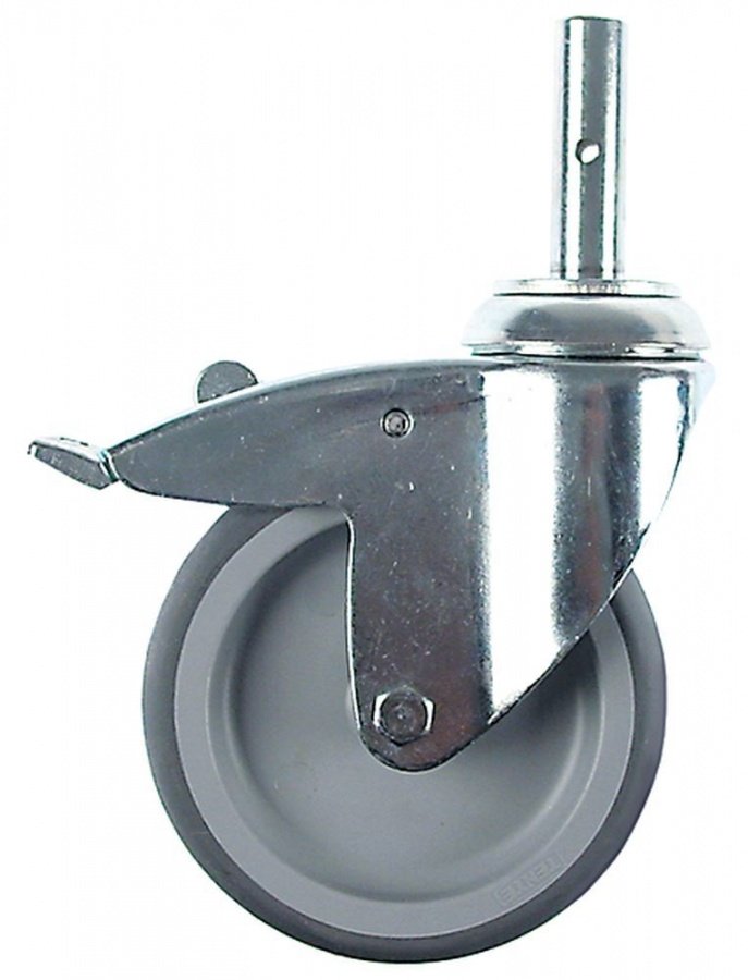  Swivel castor with swivel brake ø 125mm spigot housing stainless steel capacity 100kg - 700246