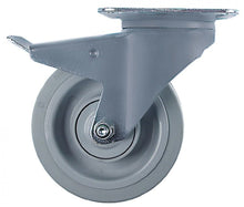 Swivel castor plate fixing hole distance 105x75mm H 200mm with swivel brake ø 160mm wheel width 46mm - 700249