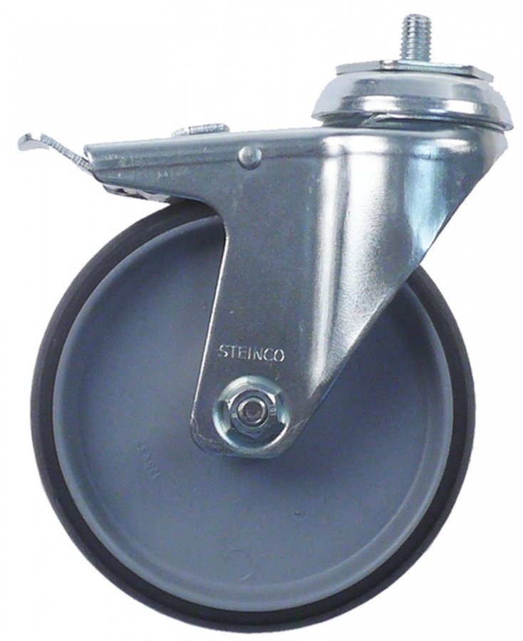 Swivel castor thread H 161mm with swivel brake -20 up to +60°C ø 125mm wheel width 32mm - 700252